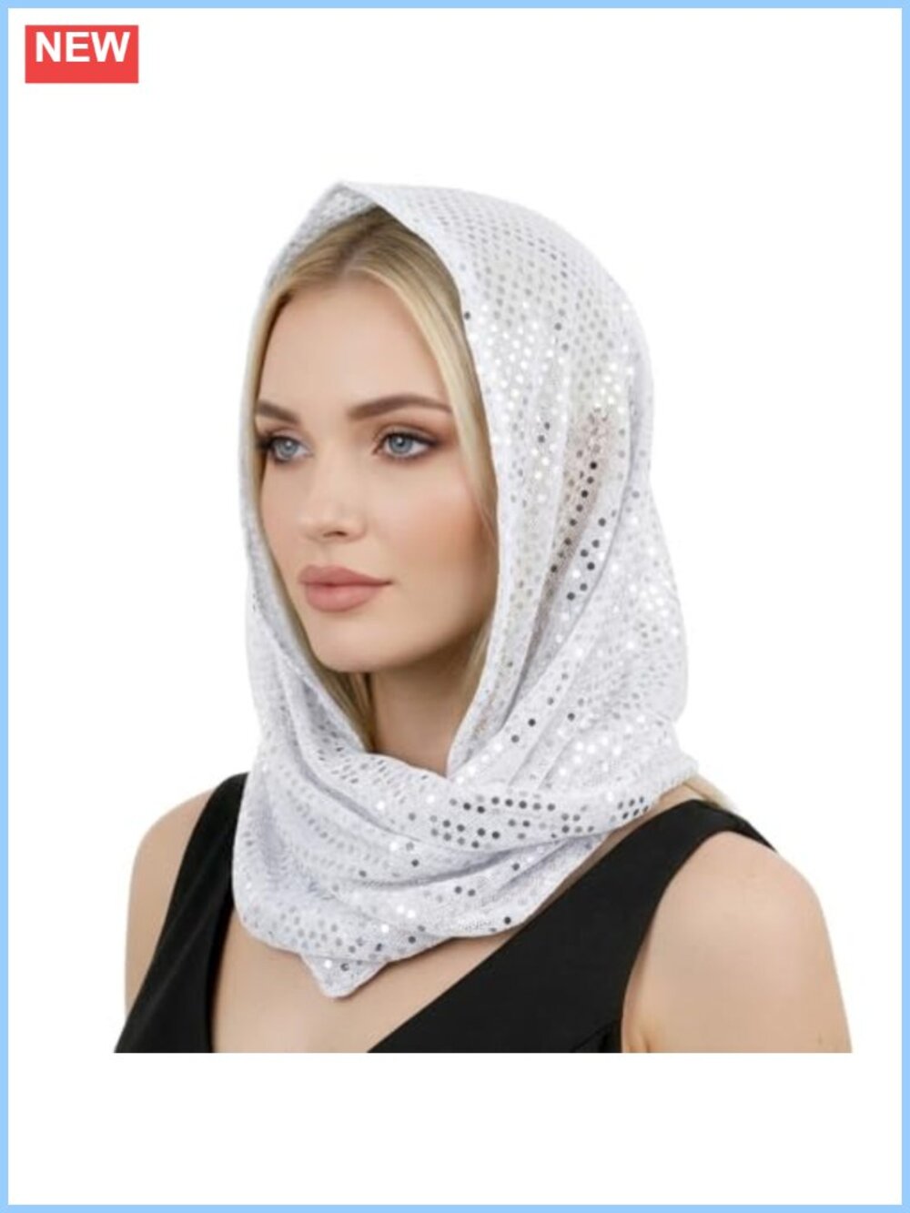 Sequin Unisex Rave Hood Head Scarf Polyester Headwrap